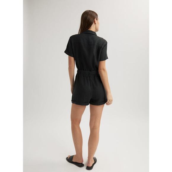 Bella Dahl 100% Linen‎ Black Romper Small - Picture 2 of 9